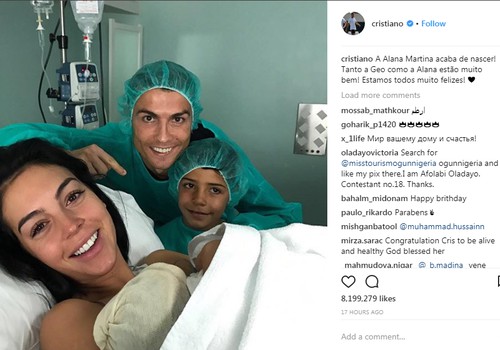 Cristiano Ronaldo sai 5 kuu jooksul 3 uue lapse isaks